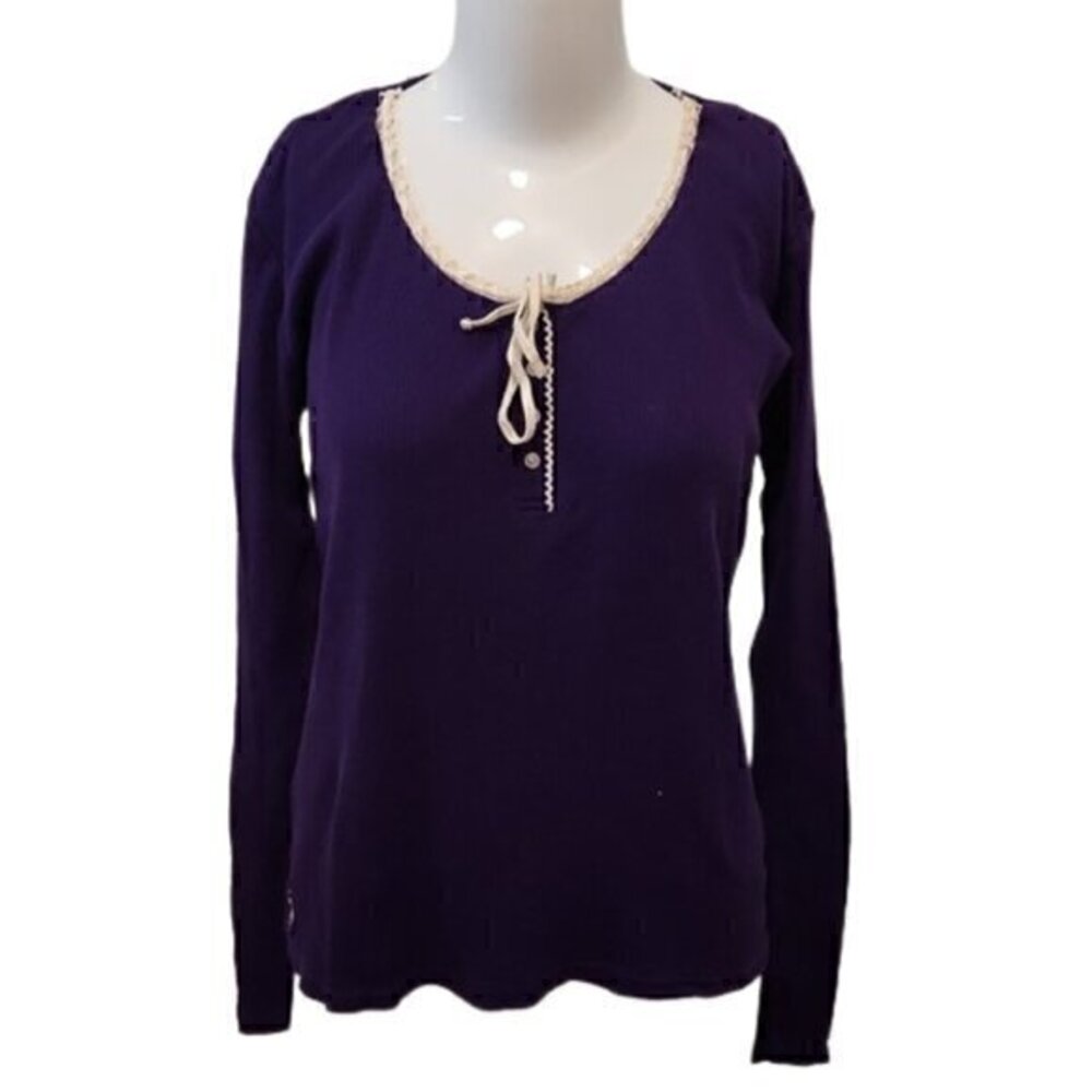 [Ralph Lauren] Purple 4 Button Long Sleeve- Size L